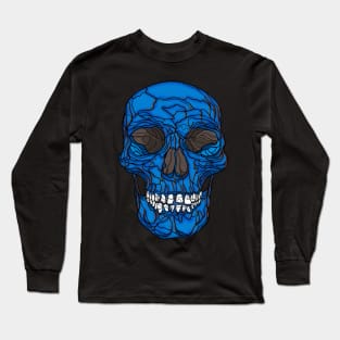 Bright blue skull Long Sleeve T-Shirt